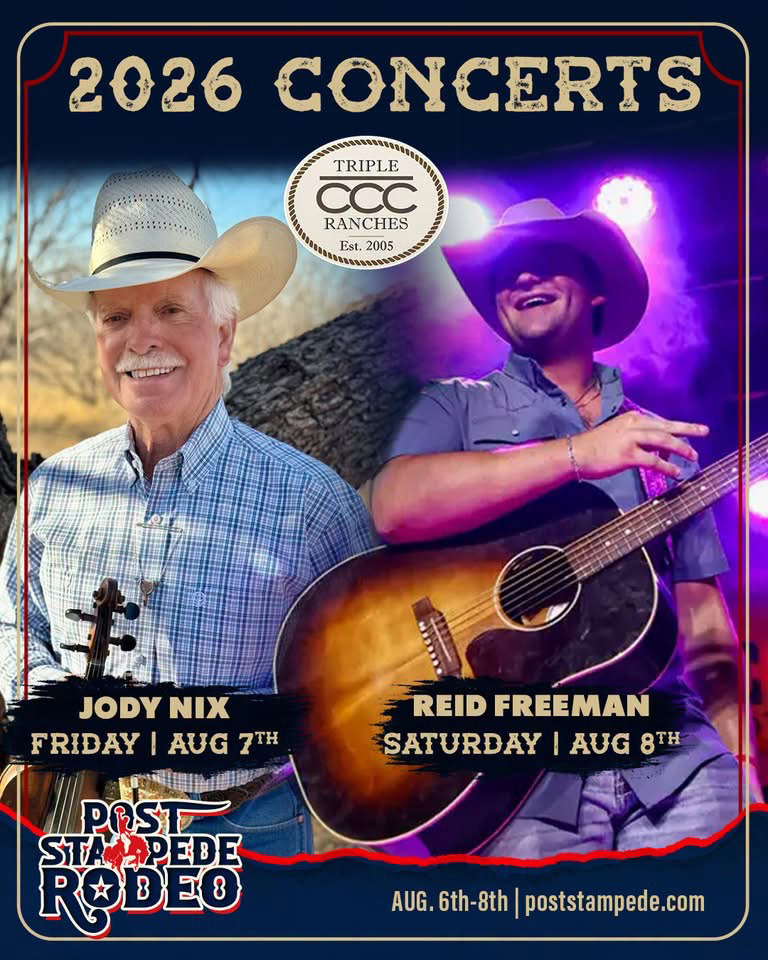 CONCERT SERIES Country music legend Jody Nix and rising star Reid Freeman will headline the live entertainment during the 86th annual Post Stampede Rodeo Friday, Aug. 7 and Saturday, Aug. 8. | COURTESY PHOTO