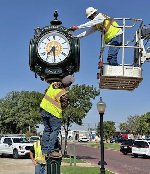 TIMELESS SERVICE The Post Rotary Centennial Clock honors the club’s 100 years of service, generosity and leadership in the Post community. | COURTESY PHOTO