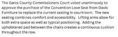 Commissioners approved new seating for courtroom