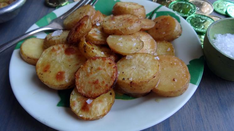 A RECENT TREND for preparing“melting potatoes”uses the same technique I use for roasting them at a high temperature to crisp the outside of the potatoes while building steam on the inside, creating a soft, fluffy interior. | ANGELINA LaRUE PHOTO