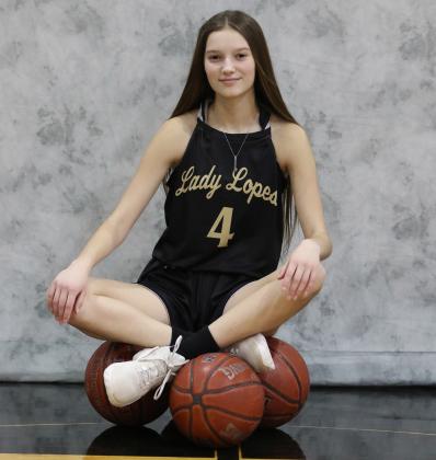 Ryleigh Matus, a ninth grader, once again claimed the Lady Lope of the Game. She was Post’s leading scorer with 8 points in the final contest of the season played at Ropes. | ABIGAIL RODRIGUEZ PHOTO