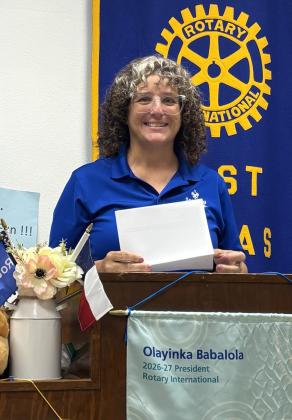 SCOUTING SERVICE Megan Sila, district director for Scouting America’s Northwest Texas Council, served as guest speaker at the Post Rotary Club luncheon Tuesday, Aug. 4. | COURTESY PHOTO