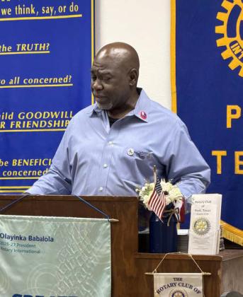 MEMBERSHIP MATTERS Terry Jackson, youth services manager for the Garza County Regional Juvenile Center, spoke during the Post Rotary Club’s weekly luncheon July 28 about strategies for attracting new members and strengthening Rotary’s impact in the community. | COURTESY PHOTO