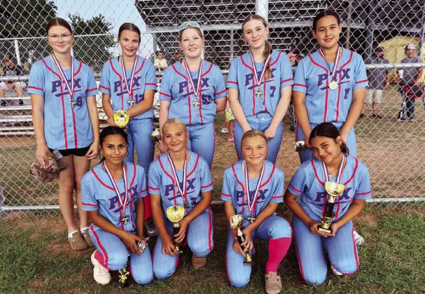 JR SOFTBALL Back Row: Soffi Scott, Emmah Hewlett, Rein Howard, Olivia Peters, and Armani Zubia. Front Row: Malorie Garcia, Jaxx Lott, Stori Scott, Kaley Yarbrough, and (not pictured) Rylee Hernandez. | COURTESY PHOTO