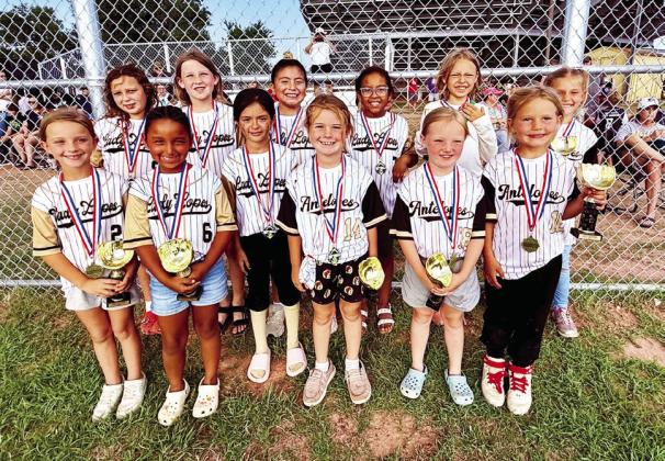 7/8 SOFTBALL Back Row: Maiya Ayala, Ava Dennison, Isabella Montoya, Khloe Jefferson, Kayla Arredondo, and Zoee Ray. Front Row: Lillian Belongia, Nohely Hernandez, Baylea Ramirez, Kennedy Beck, Hadlei Molnoskey, and Samantha Tadlock. | COURTESY PHOTO