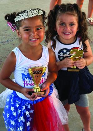 2024 PAGEANT Everly Hernandez (left) won first place in the 2024 Little Miss Firecracker during the July 4th celebration. Mylanni Deleon won second place. | DAWN GRAVES PHOTO