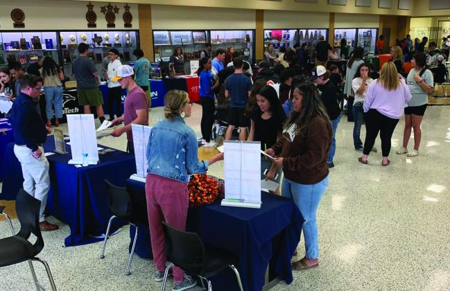 Post High School hosted a College Fair with 26 different colleges from Texas and Eastern New Mexico. Tahoka High School, Wilson High School and Post High School Juniors and Seniors were able to participate. Photo Provided