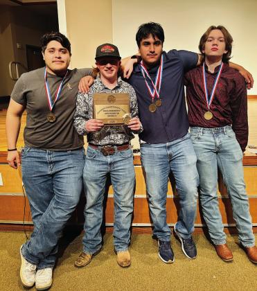 COMPUTER SCIENCE TEAM Post ISD students competed in the UIL Regional Contest Friday, April 25, in Canyon, TX, earning 3rd place, (2nd runner up) in Computer Science. Angel Deluna, Mason Reed, Stephen Gamoneda (6th individual), and Ashton Bevers. | WHITNEY DORSETT PHOTO