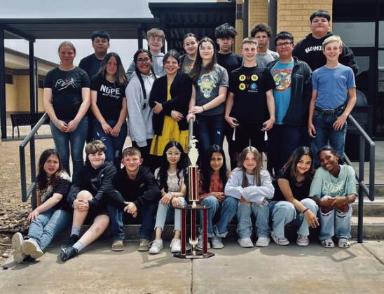 MIDDLE SCHOOL TROPHY Under the direction of Nikki Moore, Post middle school band competed at the Abernathy Band Festival on Friday, April 25. They received all division 1 ratings bringing home a sweepstakes trophy. | COURTESY PHOTO