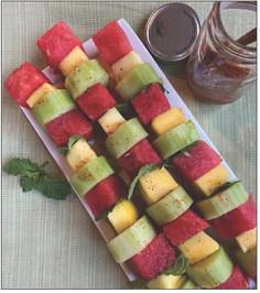 Summertime Fruit Skewers make cool snack