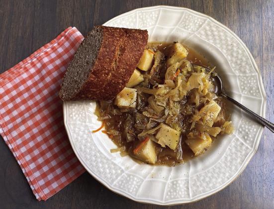 Speedy and satisfying hearty cabbage and potato soup