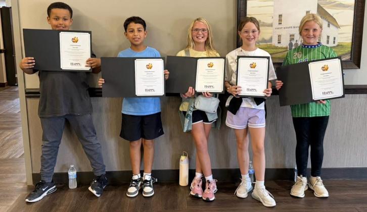 STUDENT TELLERS Post Elementary fifth graders received certificates recognizing their selection as student tellers for the Happy State Bank Kids’ Bank program. | COURTESY PHOTO