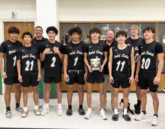POST HONORS THE Bold Gold Varsity Boys Basketball team finished 3rd in the Double Mountain Classic, going 4–1 on the weekend. Sean Ramos earned a spot on the All-Tournament Team. (Maxx Cole not pictured.) The Lady Lopes also competed in the Double Mountain Classic, finishing strong at 3–1. JV Boys went 2–2, finishing 4th in the Plains Tournament. | COURTESY PHOTO