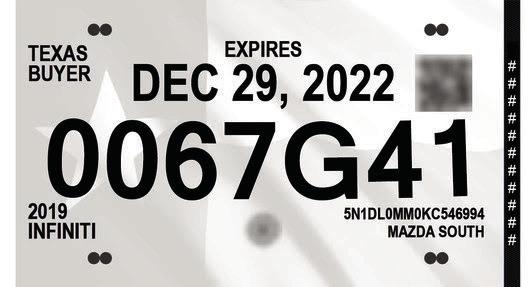TxDMV announces upcoming deployment of redesigned temporary tags