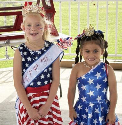 MISS FIRECRACKER During the July 4th festivities at the park in Post, Chloe Hataway, 7 (left) won the Little Miss Firecracker pageant; the runner-up was Mylannie Deleon, 5. | COURTESY PHOTO