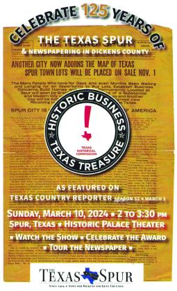 Texas Spur newspaper to be named a ‘Texas Treasure’ March 10