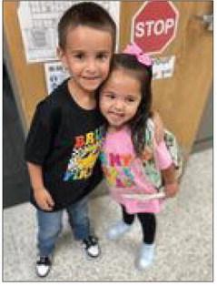 Braxtyn and Everlyn Garcia will miss each other as they go to separate classes on Monday. Braxtyn will be in the first grade, and Everlyn will be in Pre-K. | COURTESY PHOTO