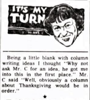 Helen Cornish wrote a weekly column called It’s My Turn, which was identified by her caricature and her byline, Mrs. C. | COURTSEY POST DISPATCH ARCHIVES