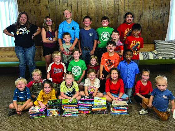 BOOK COLLECTION Garza County 4-H members collected over 100 books for the Post Elementary school during their October community service project. | XANE REITER PHOTO
