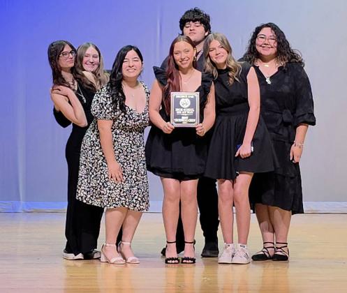 BEST TECH CREW Members of the Post High School One Act Play technical crew receive the Best Technical Crew award at the District 4-2A contest. | COURTESY PHOTO