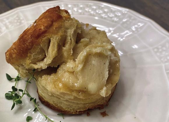 Herbs baked in a buttery flaky biscuit