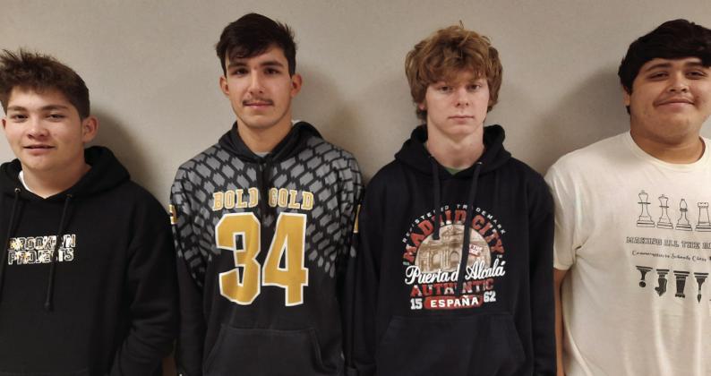 Noe Mendoza, Steve Gonzales, Kaden Mock, and Angel DeLuna competed in the all-state of ATSSB honor band Saturday, December 10th in Levelland. Mock on the euphonium and Gonzales on the alto sax placed first place. DeLuna on the French horn placed 5th place, and Mendoza placed 11th on the trumpet. Mock, Gonzales, and DeLuna will advance to the Area competition on January 7, 2023, in Levelland. Students from the Rio Grande area to Oklahoma will compete at Area in January.