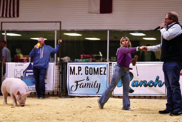 PHS COMPETES Macy Gilliland, a student of Post High School completed showing her project at the 2024 Garza County Junior Livestock Show. | WHITNEY DORSETT PHOTO