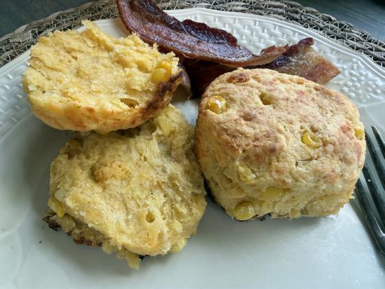 BISCUITS MADE WITH CORNMEAL turned out to be very good— and would make a great bread to serve this fall with chili, stew, or a bowl of beans. | ANGELINA LaRUE PHOTO