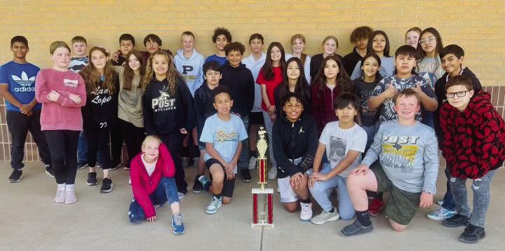 Post Sixth Grade Concert Band received a first rating at the contest on Thursday, April 20, in Abernathy under the direction of Asst. Band Director Nikki Moore. Photo Provided