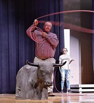 TTU Rodeo Team visits Post Elementary on College Day - Oct. 6