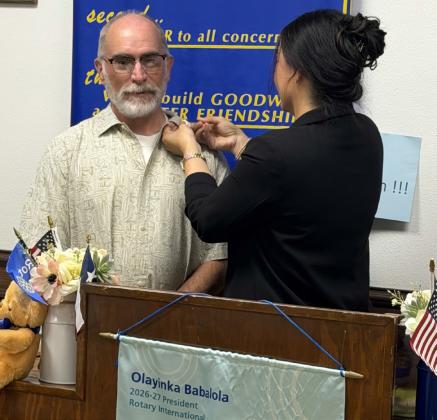 PAUL HARRIS FELLOW Jim Plummer of Post was recognized with the Rotary Foundation’s Paul Harris Fellow award during a recent Rotary Club meeting in honor of his commitment to philanthropy, humanitarian service and support of Rotary’s mission. | STEPHANIE ALLEN