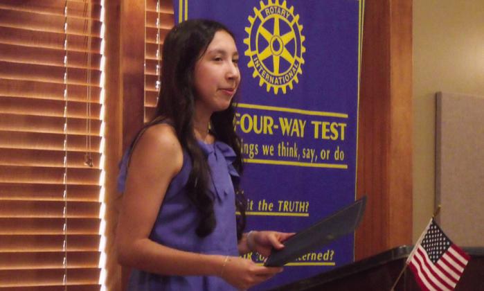 SCHOLARSHIP RECIPIENTS Abigail Rodriquez receives the 4-Way-Test Senior Scholarship during the annual Rotary induction meeting. | COURTESY PHOTO