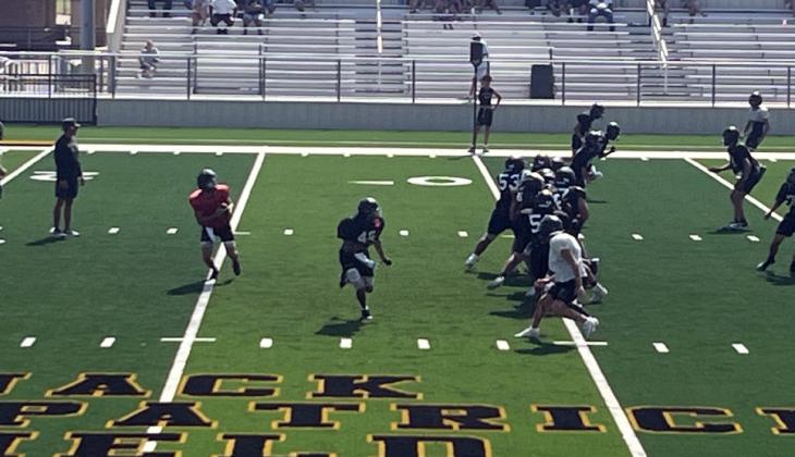 PRE-SEASON PREP The Post Antelopes took the field for the Bold Gold intersquad scrimmage Saturday, Aug. 8, putting preseason practice into action ahead of the upcoming season. | RUSS MORRIS