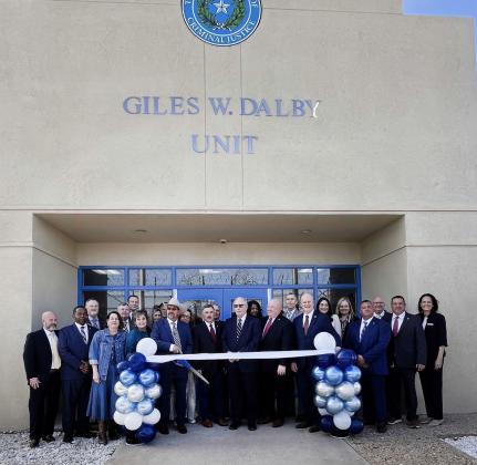 RIBBON FOR REOPENING TCDJ board members and special guests joined together Feb. 24 to cut the ribbon for reopening Post’s shuttered facility, marking a new chapter for the Giles W. Dalby Unit. | TDCJ PHOTO