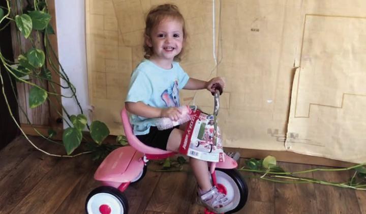WINNER Paisley Nelson received her bike from Sonic for the July 4 parade drawing. Gunner Johnson, from Lubbock is the Sonic boy winner for his bike who was not available for a photo. | DAWN GRAVES PHOTO