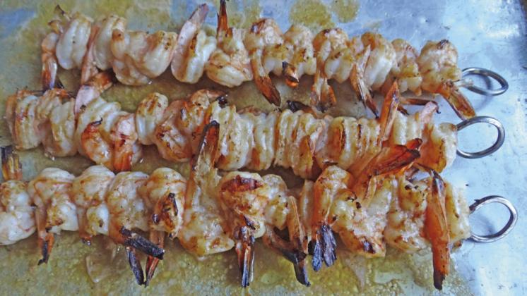 SUMMER SHRIMP An easy light meal for hot summer days is grilled shrimp. | ANGELINA LA RUE