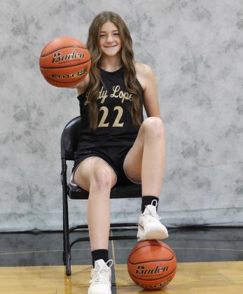 POPE HONOR Shaylee Pope (Jr) was selected by the Post Sports Radio crew as the Player of the Game last Fri. when the Lady Lopes traveled to New Home to take on the Lady Leopards. Shaylee’s ten points was the high point scorer for the Lady Lopes. Serenity Sanchez (So) and Kaylie Zapert (Sr) each scored four points, and Nevaya Segura added two points. Post (2-12) lost the district opener to New Home (10-7) 67-20. | ABIGAIL RODRIGUEZ PHOTO