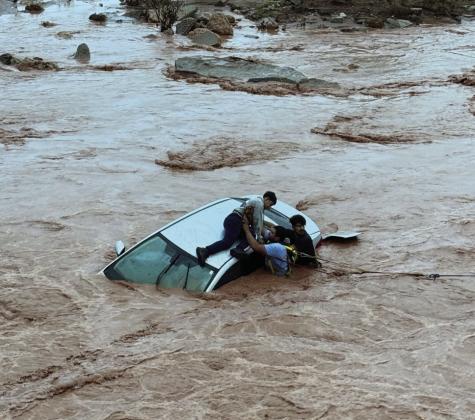 WATER RESCUE Post Volunteer Fire Department made a judgement and went out to save an Airman from Clovis Airforce Base early Friday morning, November 8. | COURTESY PHOTO