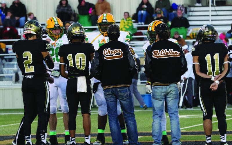 The Antelopes finished their 2022 football season with a loss to the New Deal Lions last Friday, 35-7. Post will finish the season with 2-8 and 1-4 in district play. Bold Gold Captains Cruz Navarro, Jamarion reed, Sebastian Chapa, Jacob McClellan, and Samuel Walls take to the field to meet the New Deal. Abigail Rodriguez Photo