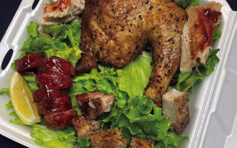 A plate of chicken sent to the judges.