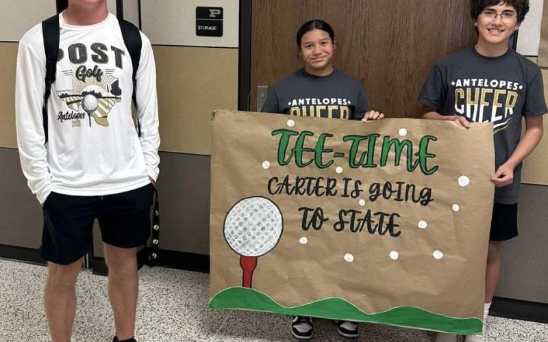 STATE BOUND Carter Petty received a sendoff on Friday, April 24, as he headed to compete at the UIL State Golf Tournament, representing Post after advancing from Region 1-2A. | COURTESY PHOTO