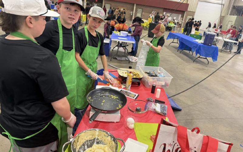 COOKING CHALLENGE Congratulations to the Garza County 4-H Intermediate Food Challenge team for placing second at the District 2 food challenge contest in the Main Dish category. Pictured are Connor Griffin, Cooper Britton, Aaron Brooks and Bryson Bloomingdale. | XANE REITER PHOTO