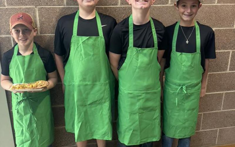 COOKING CHALLENGE Congratulations to the Garza County 4-H Intermediate Food Challenge team for placing second at the District 2 food challenge contest in the Main Dish category. Pictured are Connor Griffin, Cooper Britton, Aaron Brooks and Bryson Bloomingdale. | XANE REITER PHOTO
