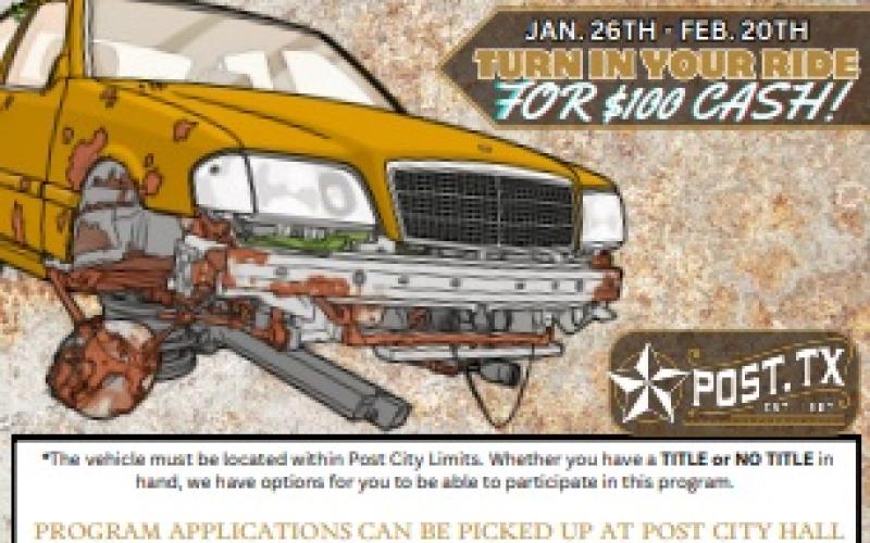 Post launches junk vehicle abatement campaign with $100 buyback incentive