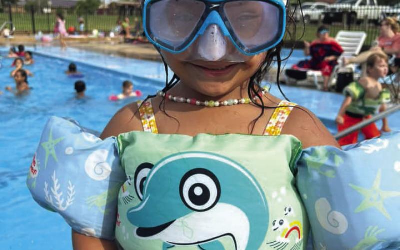 FUN IN THE SUN You can’t help but smile at this youngster who is suited up for swimming day during the 2024 Summer Rec program. | COURTESY PHOTO