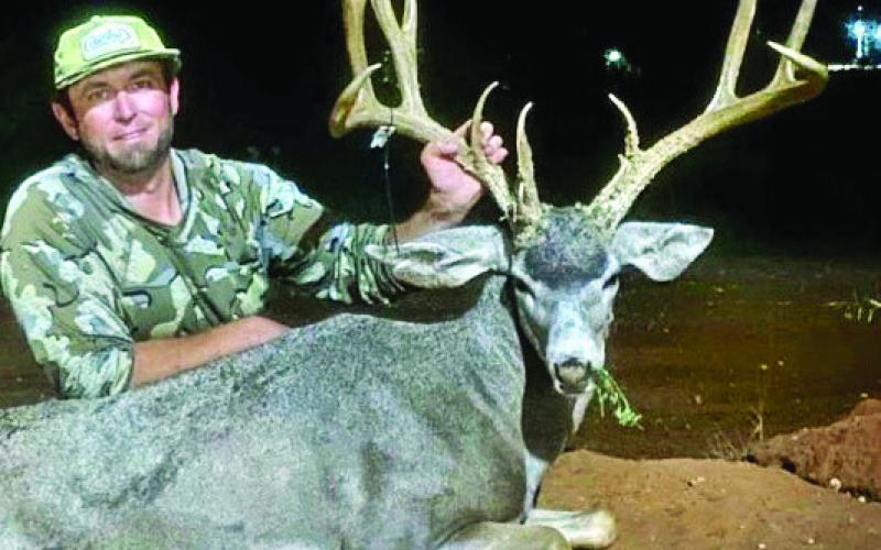 MULE DEER WINNER Clancy Fulton of Lubbock was the winner of the Mule Deer Category of the 2024-25 Star Feed Big Buck Contest. Clancy’s muley was shot with a bow, in Garza County, in early October. With an outside spread of 26.25, the deer’s total score was a whopping 203.875. Clancy won a monogrammed jacket. | COURTESY PHOTO