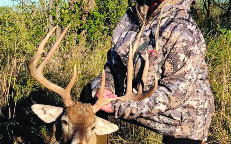 STRAIGHT 8 WINNER Alisa Key of Fort Worth was the winner of the Straight 8 category of the Star Feed Big Buck Contest this year. Alisa’s 8-point had an inside spread of 20 inches and a total score of 146.5. The deer was shot in Kent County, in early November, with a rifle. Alisa won $1,000 and a monogrammed jacket. | COURTESY PHOTO