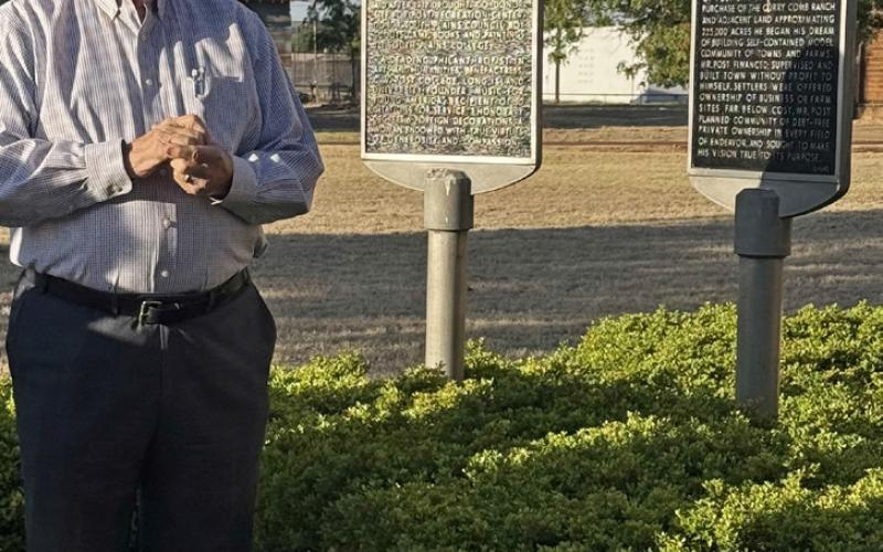 JUDGE LEE NORMAN welcomed participants during the National Day of Prayer gathering May 7 at the Garza County Courthouse in Post. | STEPHANIE ALLEN