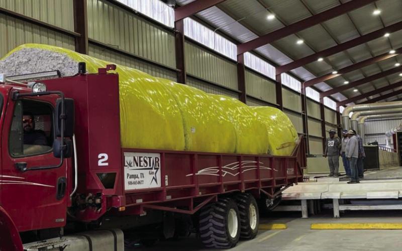 First modules unload at Texas Star Co-op Gin. Photo Provided