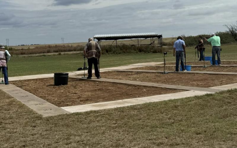 Another squad preparing to shoot handicap on the last day of the shoot.